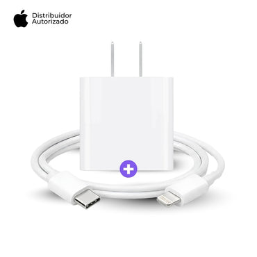 Cargador Apple 20W y Cable USB-C a Lightning 1 m Blanco
