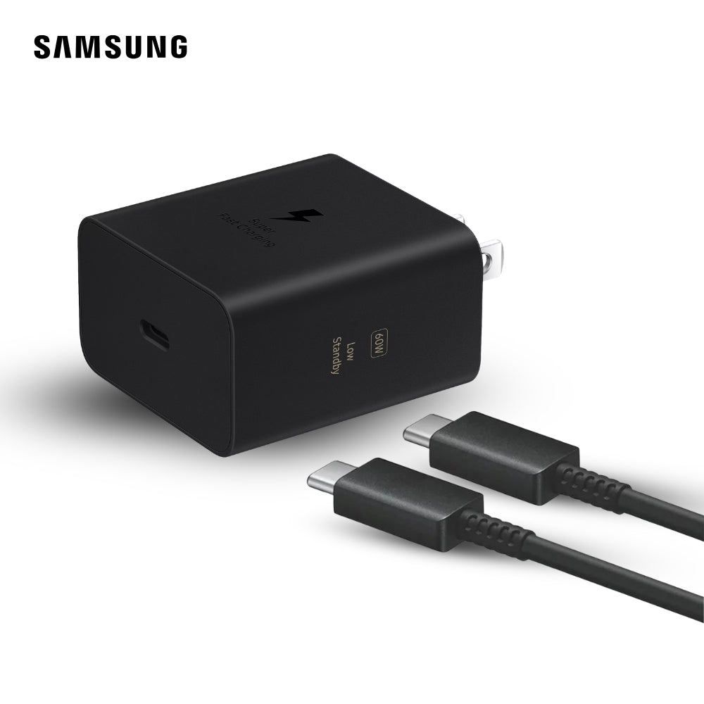 Cargador Samsung USB-C 60W y Cable USB-C a USB-C 1 m Negro