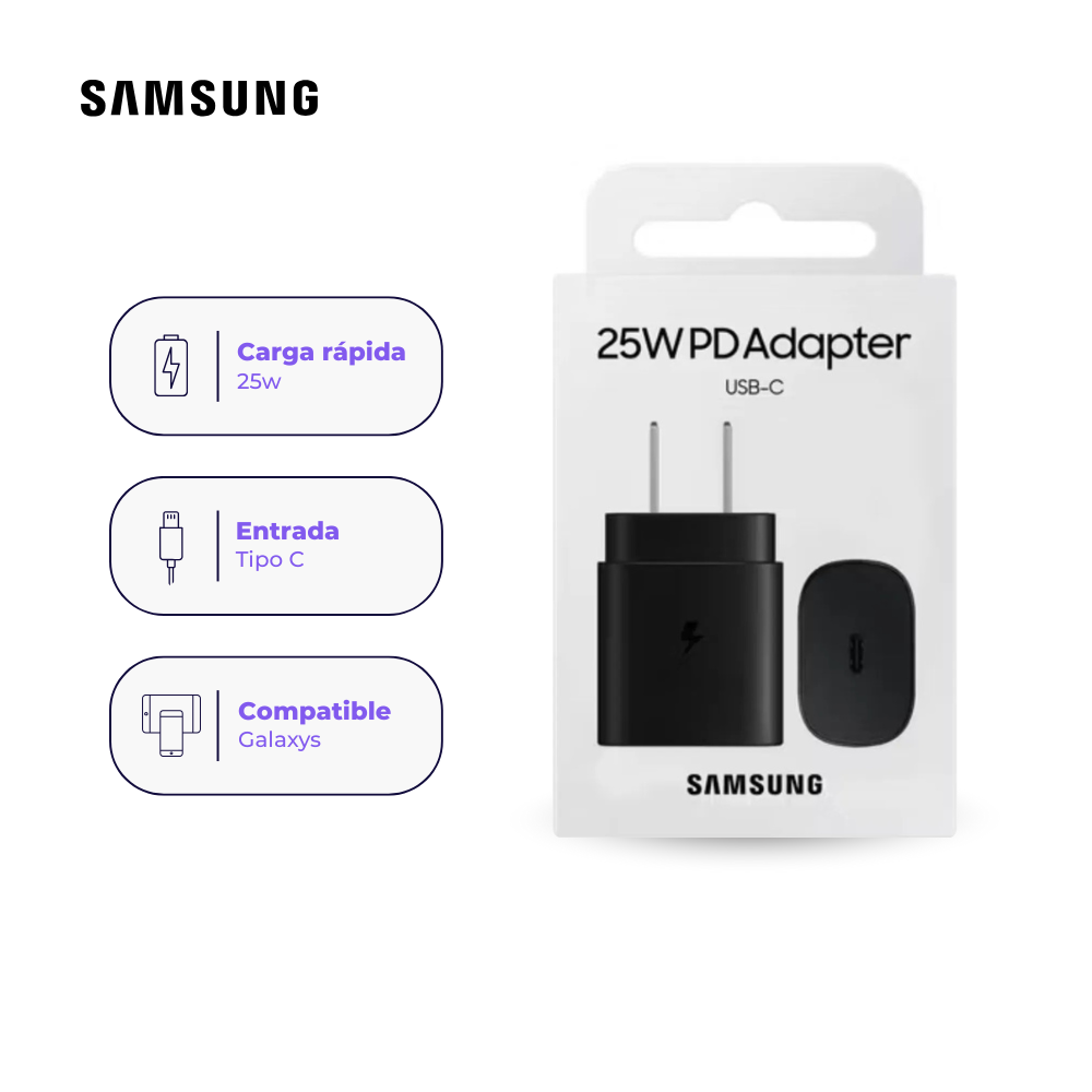 Adaptador USB-C Samsung Original 25W – Carga Rápida