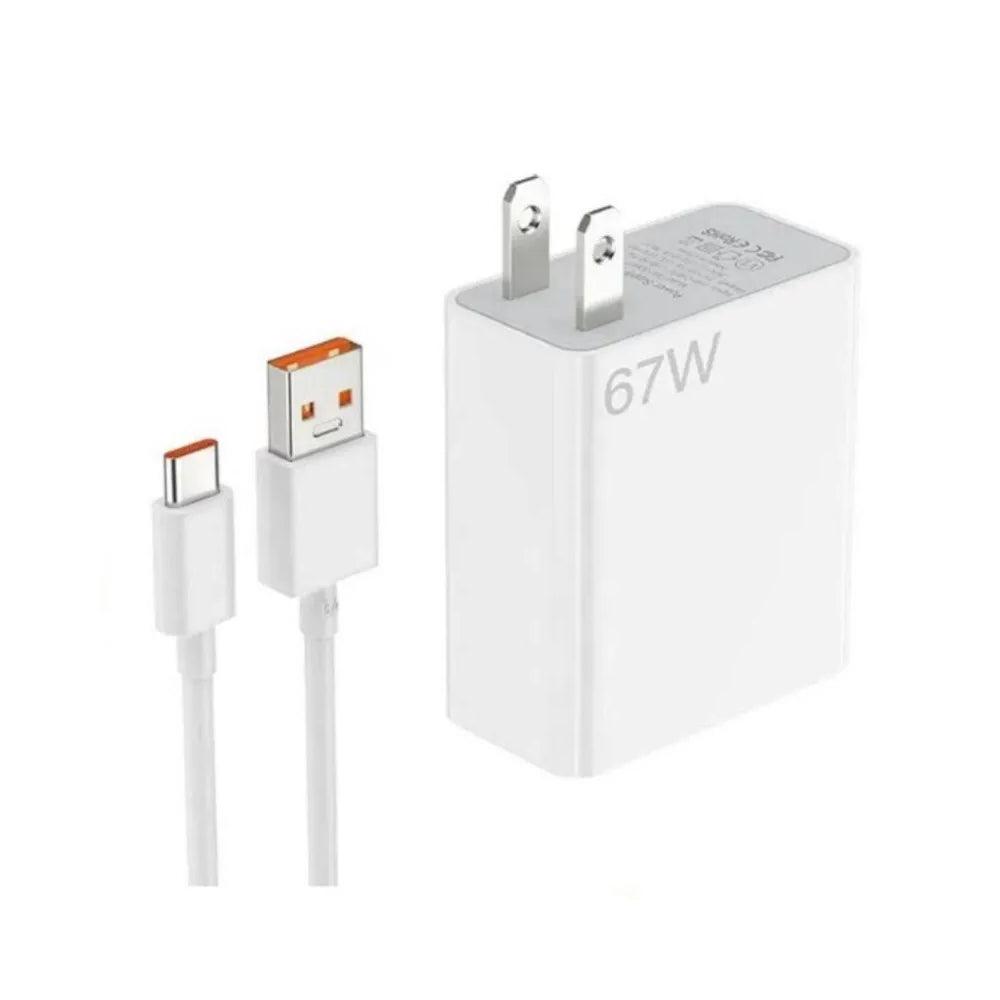 Cargador Xiaomi 67W Original – Carga Rápida, Cable Incluido (1m), Blanco