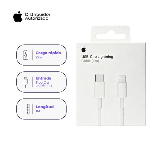 Cable de Carga Apple USB-C a Lightning (1 m) Blanco