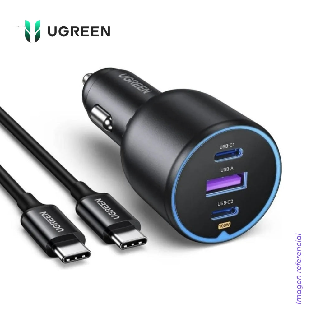 Cargador para Auto UGREEN EC705 130W 2 USB-C y 1 USB-A
