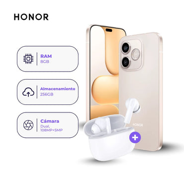 Honor 600e 256GB 8GB Dorado y Earbuds X7 Lite
