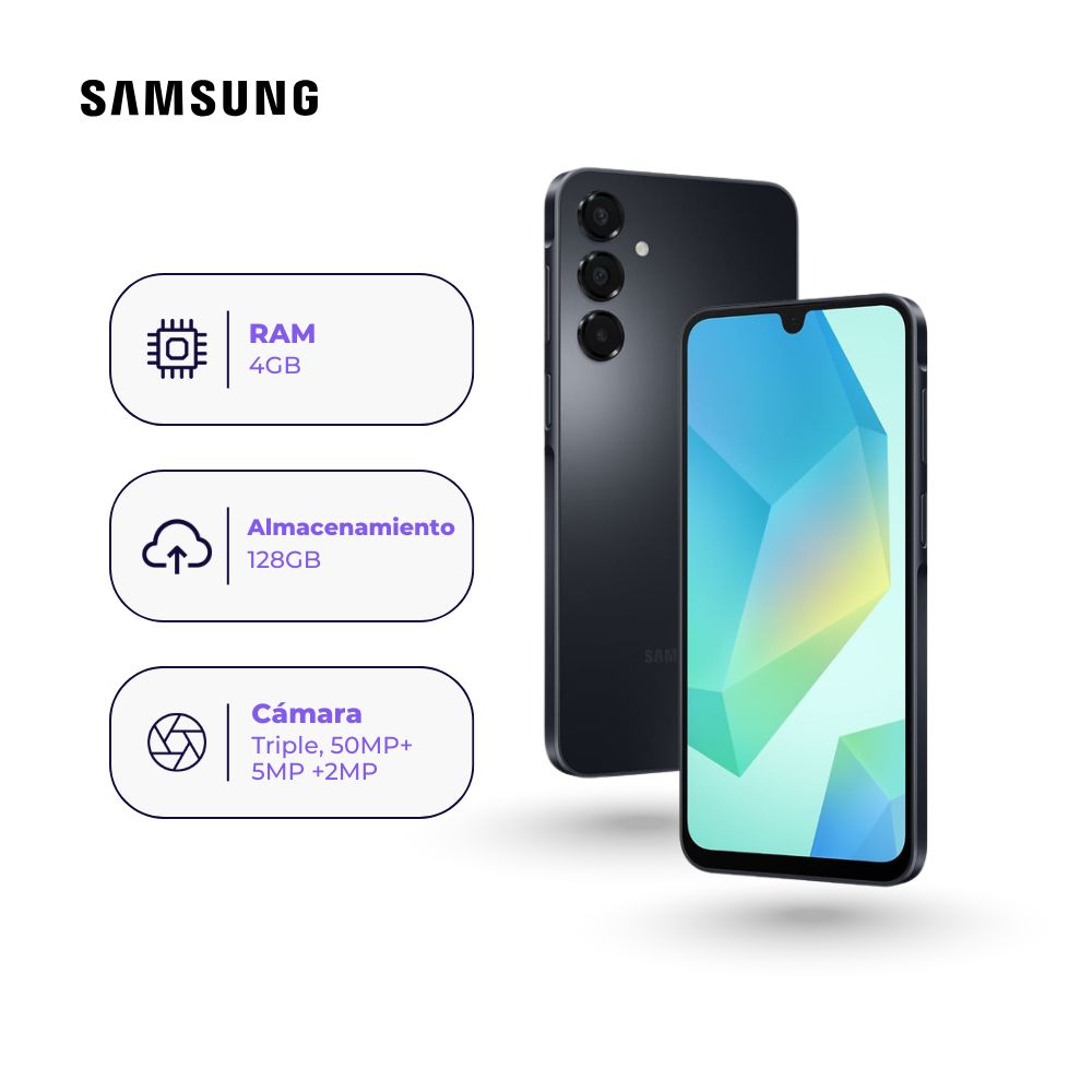 Celular Samsung Galaxy A16 128GB 4GB Negro + Adaptador USB-C Samsung Original 15W