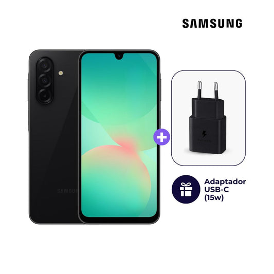 Samsung Galaxy A26 5G 256GB 8GB Ram Negro + Adaptador USB-C Samsung Original 15W