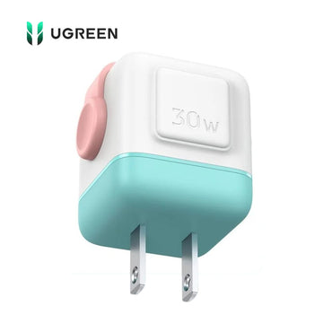 Cargador UGREEN Robot Nexode USB-C 30W GaN Color Pink Blue