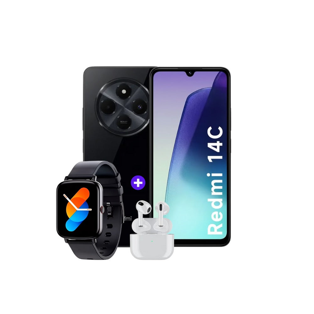 Xiaomi Redmi 14C 256GB 8GB Negro + Smartwatch + Audifonos