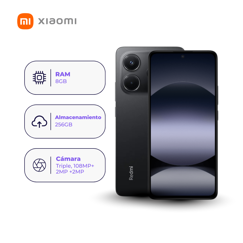 Xiaomi Redmi Note 14 4G 256GB 8GB Negro medianoche + Smartwatch + Audifonos