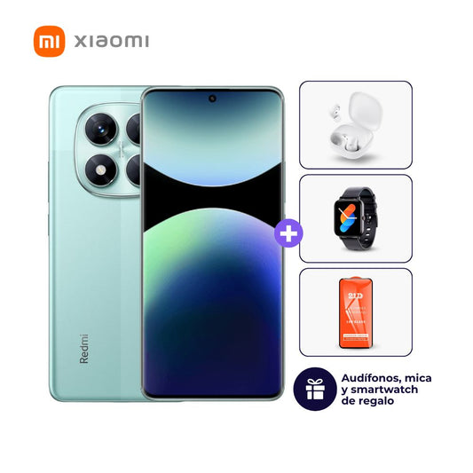 Xiaomi Redmi Note 14 Pro 4G 256GB 8GB Verde lima + Smartwatch + Audífonos + Mica