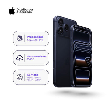 Celular iPhone 17 Pro Max ESIM 256GB Azul intenso + Case + Cubo Apple iPhone Tipo C de 20W