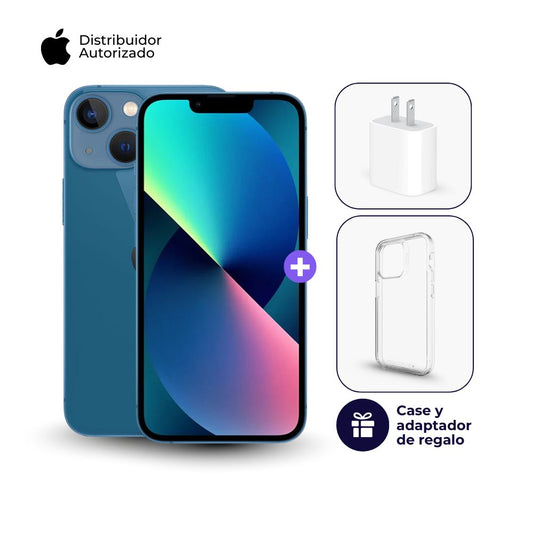 Celular iPhone 13 128GB Ram Color Azul + Adaptador 20w + Case
