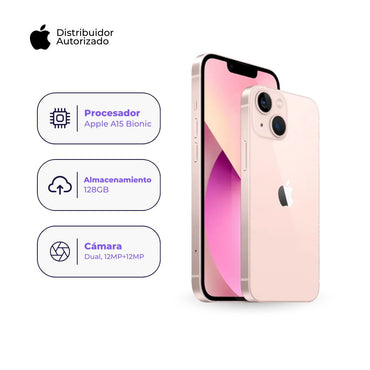 Celular iPhone 13 128GB Ram Color Rosa + Adaptador 20w + Case
