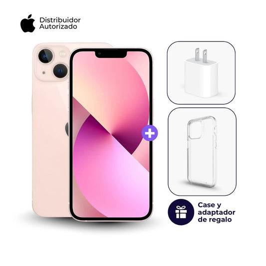 Celular iPhone 13 128GB Ram Color Rosa + Adaptador 20w + Case
