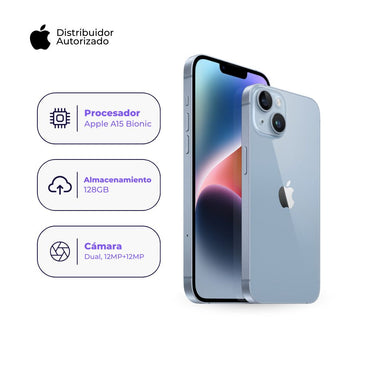 Celular iPhone 14 128GB Ram Color Azul + Adaptador 20w + Case