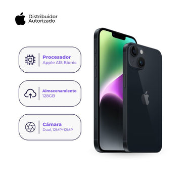 Celular iPhone 14 128GB Ram Color Negro + Adaptador 20w + Case