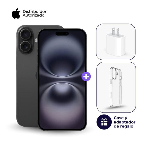 Celular iPhone 16 128GB Color Negro + Cargador Apple iPhone Tipo C de 20W