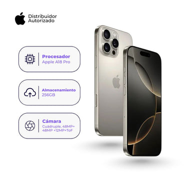 Celular iPhone 16 Pro Max 256GB ESIM Natural Titanio + Case + Cubo Apple iPhone Tipo C de 20W