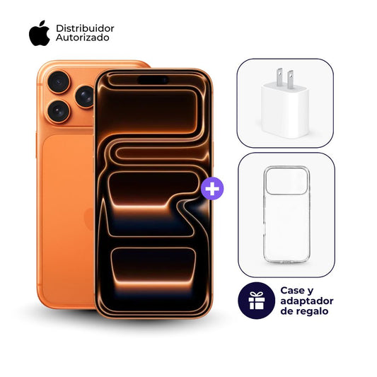 Celular iPhone 17 Pro Max C/CHIP 256GB Naranja cósmico + Case + Cubo Apple iPhone Tipo C de 20W