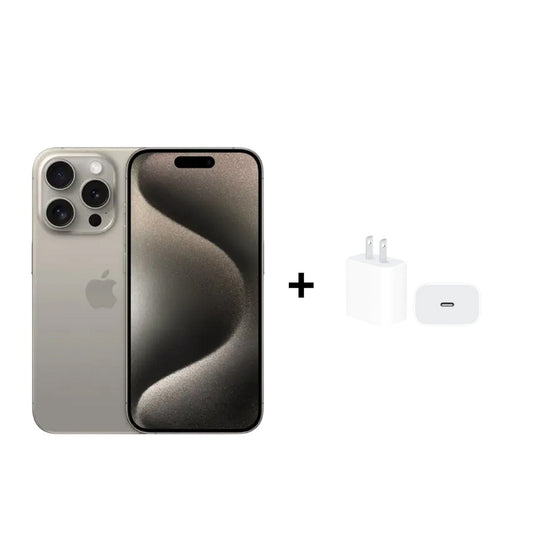Celular iPhone 15 Pro Max 256GB Color Natural Titanium + Cargador Apple iPhone Tipo C de 20W