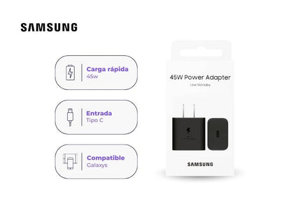 Cargador Original Samsung de carga rápida USB-C (45W) sin Cable