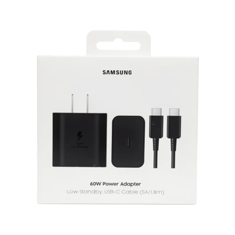 Cargador Samsung 60W Super Carga Rápida Original USB-C Negro con Cable