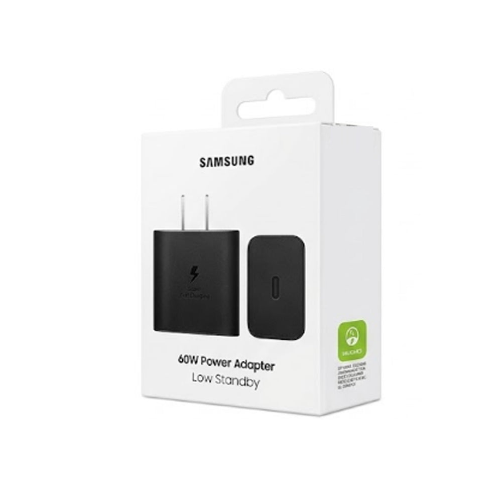 Cargador Samsung 60W Super Carga Rápida Original USB-C Negro Sin Cable