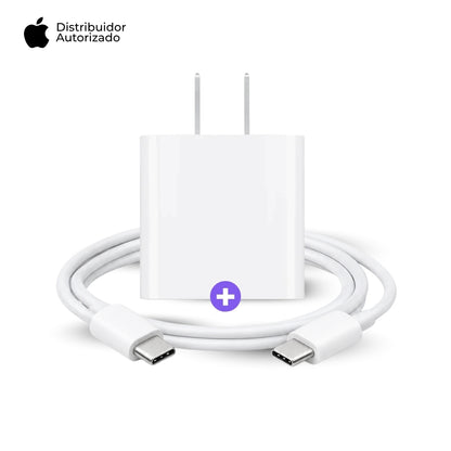 Cargador Apple 20W y Cable USB-C Trenzado 1 m 60W Blanco
