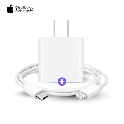 Cargador Apple 20W y Cable USB-C a Lightning 1 m Blanco