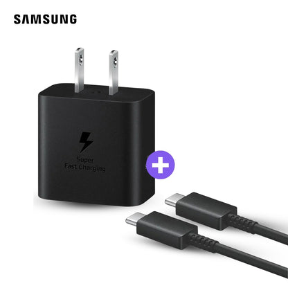 Cargador Samsung USB-C 45W y Cable USB-C a USB-C 1 m Negro