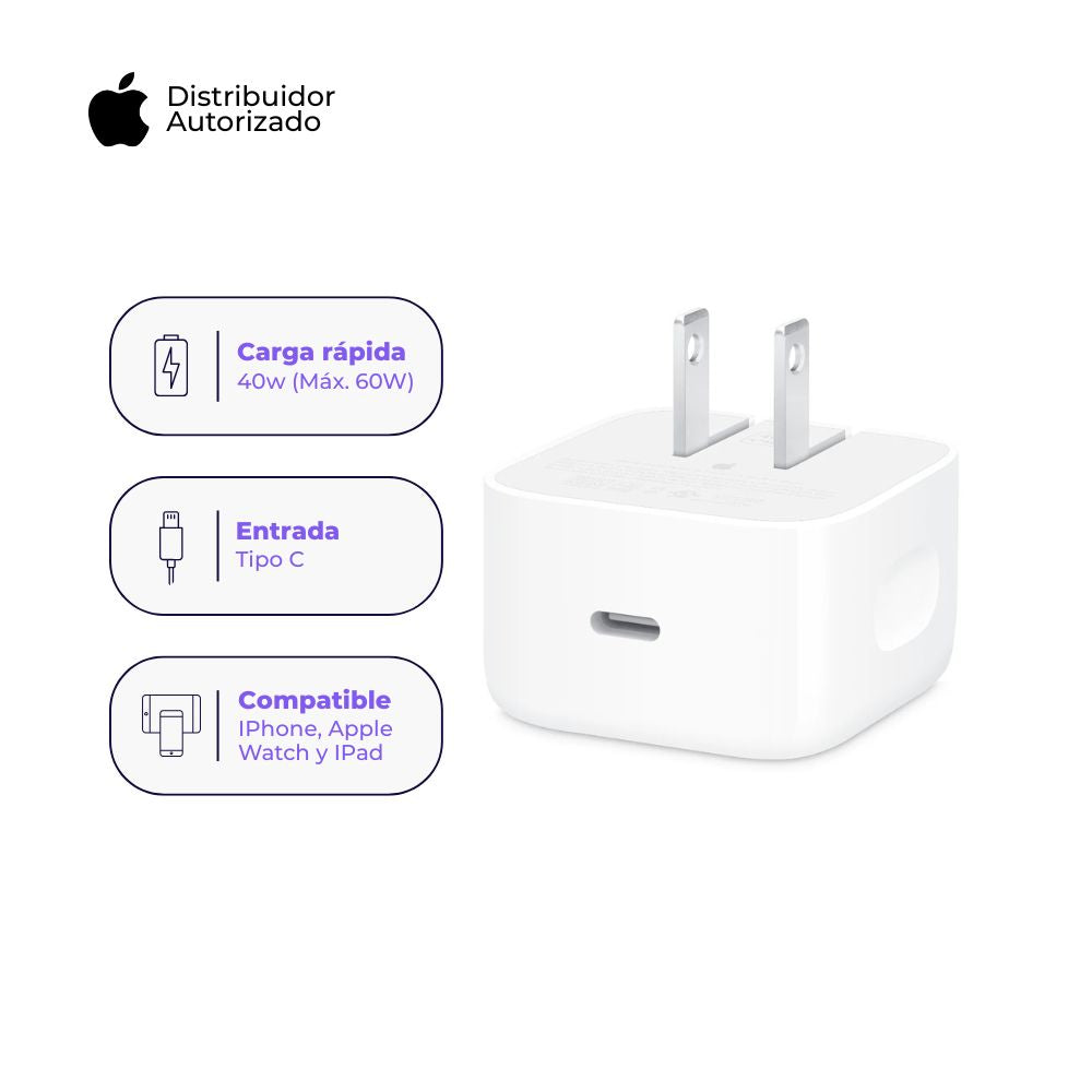 Adaptador Apple de Carga dinámico de 40 W (máx. 60 W) - Blanco