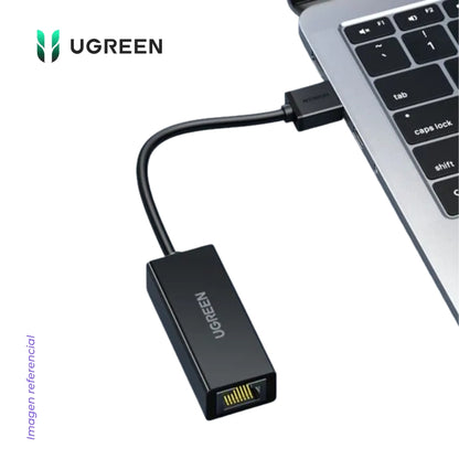 Adaptador UGREEN CR111 USB 3.0 a RJ45 Ethernet Gigabit Negro