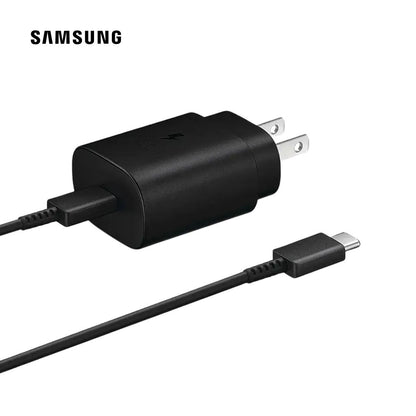 Adaptador USB-C Samsung Original 25W Con Cable Negro