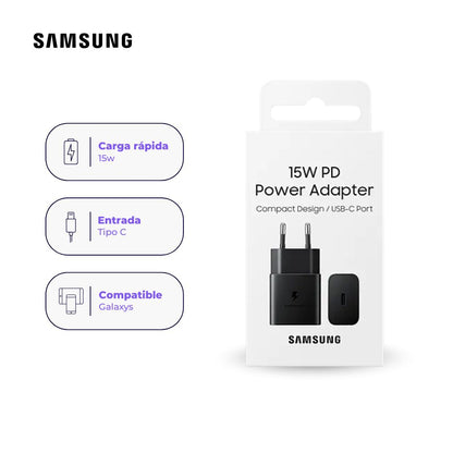 Adaptador Original Samsung USB-C (15W) con Carga Rápida