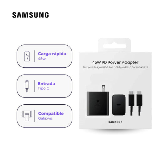 Cargador de Pared USB-C 45W Samsung Original – Carga Rápida