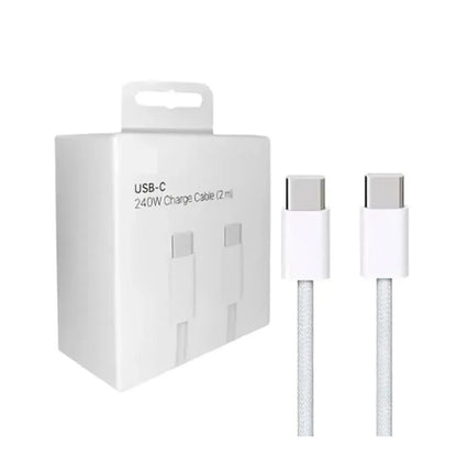 Cable Apple USB-C a USB-C 240W 2m Carga Rápida Blanco