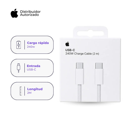 Cable Apple USB-C a USB-C 240W 2m Carga Rápida Blanco