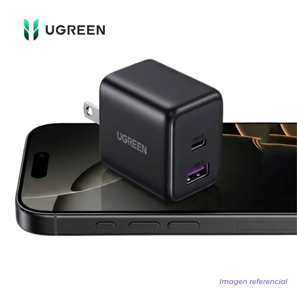 Cargador UGREEN X516 30W GaN USB-C + USB-A Carga Rápida Space Gray