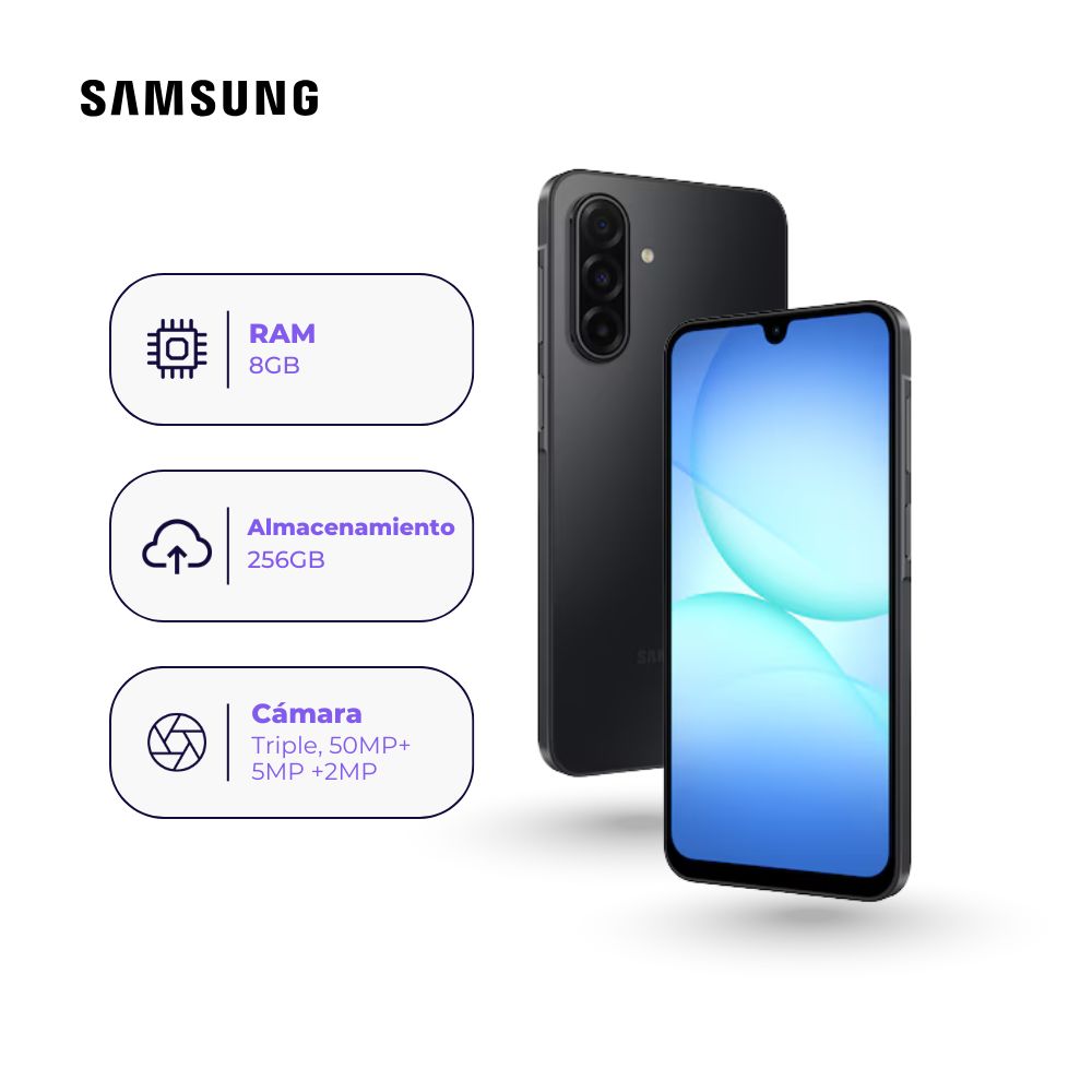 Celular Samsung Galaxy A17 4G 256GB 8GB Negro + Adaptador USB-C Samsung Original 25W
