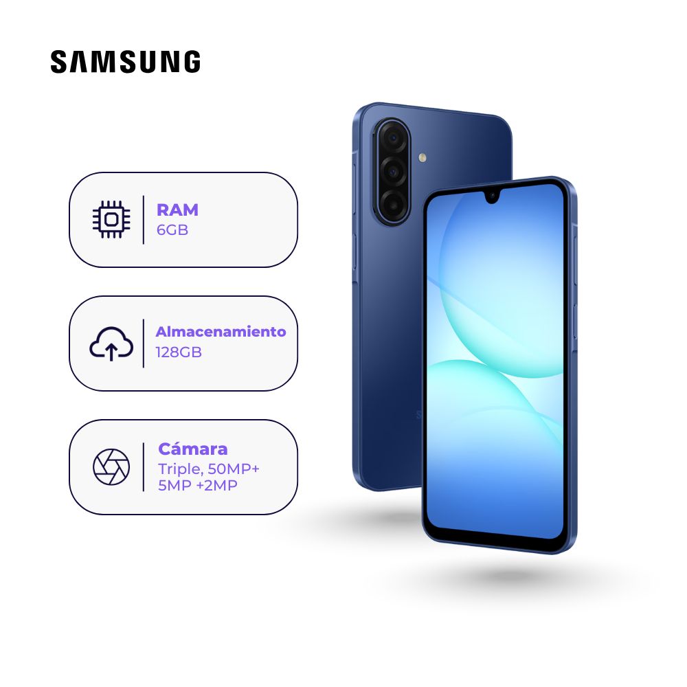 Celular Samsung Galaxy A17 4G 128GB 6GB Azul + Adaptador USB-C Samsung Original 25W
