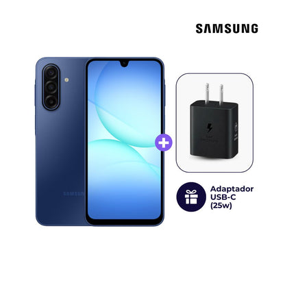 Celular Samsung Galaxy A17 4G 128GB 6GB Azul + Adaptador USB-C Samsung Original 25W