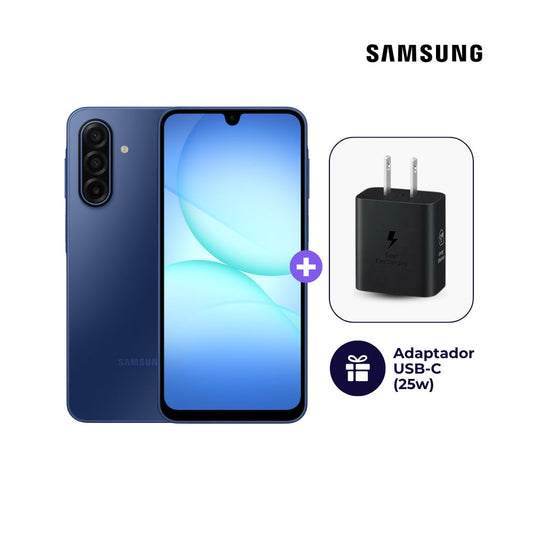 Celular Samsung Galaxy A17 4G 128GB 6GB Azul + Adaptador USB-C Samsung Original 25W