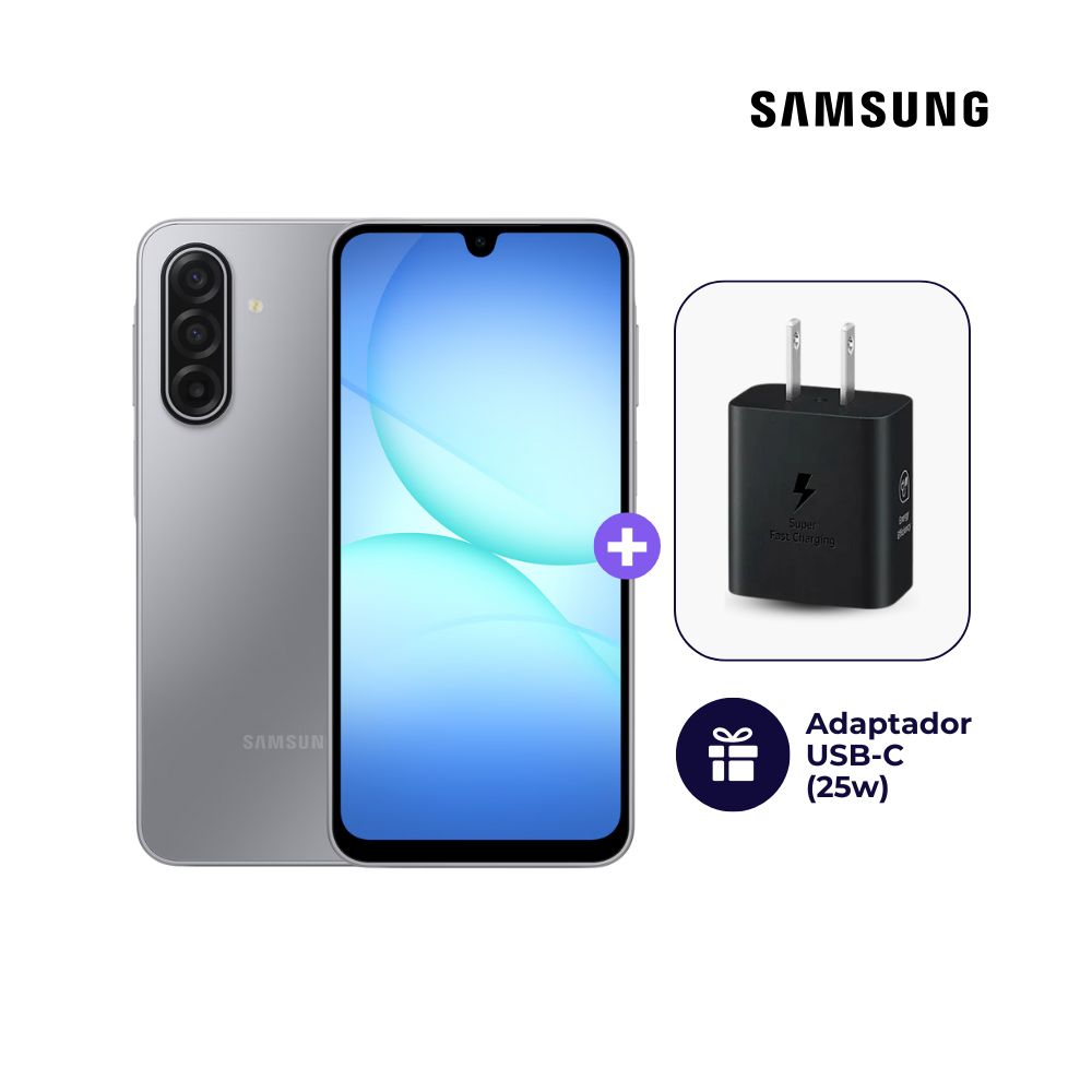 Celular Samsung Galaxy A17 5G 128GB 4GB Gris + Adaptador USB-C Samsung Original 25W