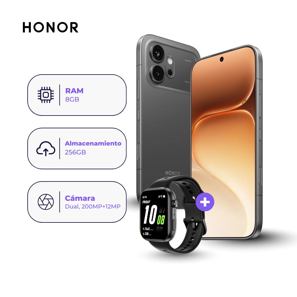 Honor 600 256GB 8GB Negro y Watch 2i