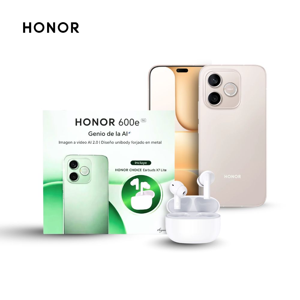 Honor 600e 256GB 8GB Dorado y Earbuds X7 Lite