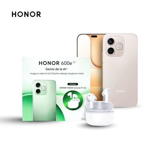 Honor 600e 256GB 8GB Dorado y Earbuds X7 Lite