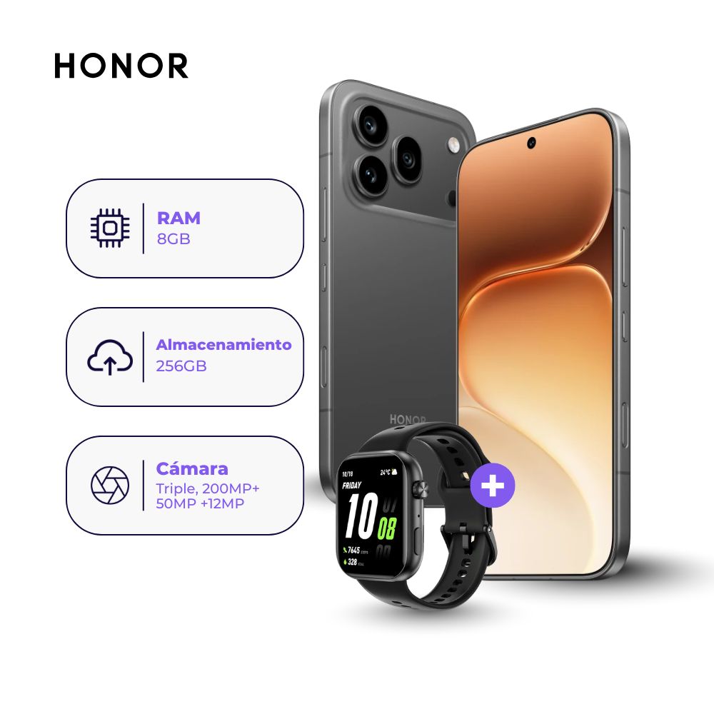 Honor 600 Pro 256GB 8GB Negro y Watch 2i