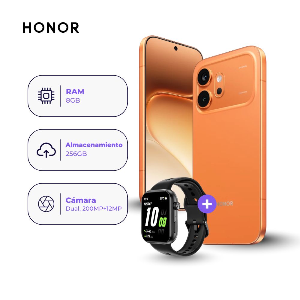 Honor 600 256GB 8GB Naranja y Watch 2i