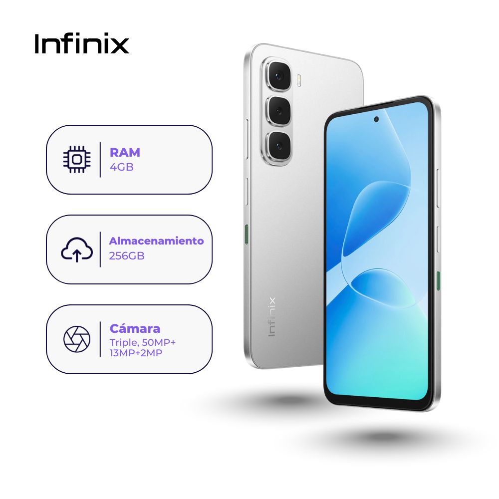 Infinix Hot 60i 256GB 4GB Plata