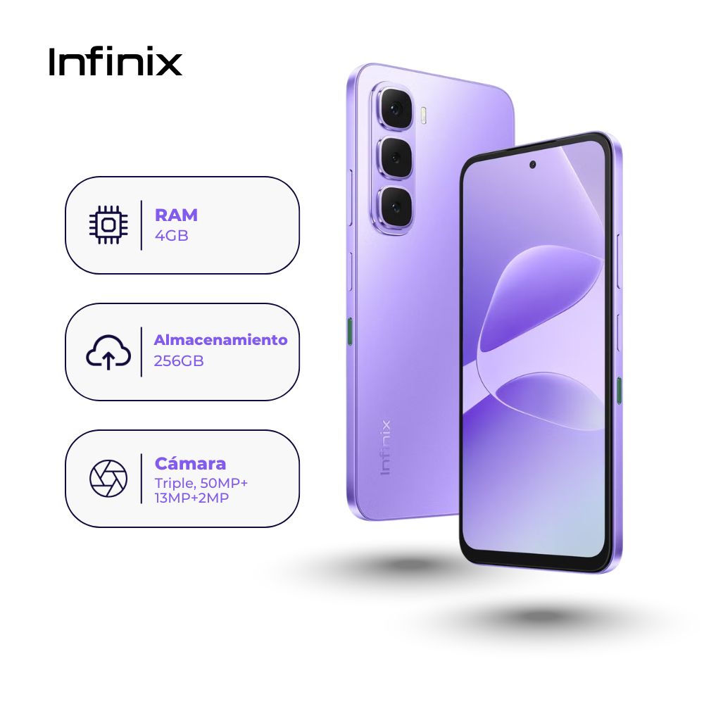 Infinix Hot 60i 256GB 4GB Morado