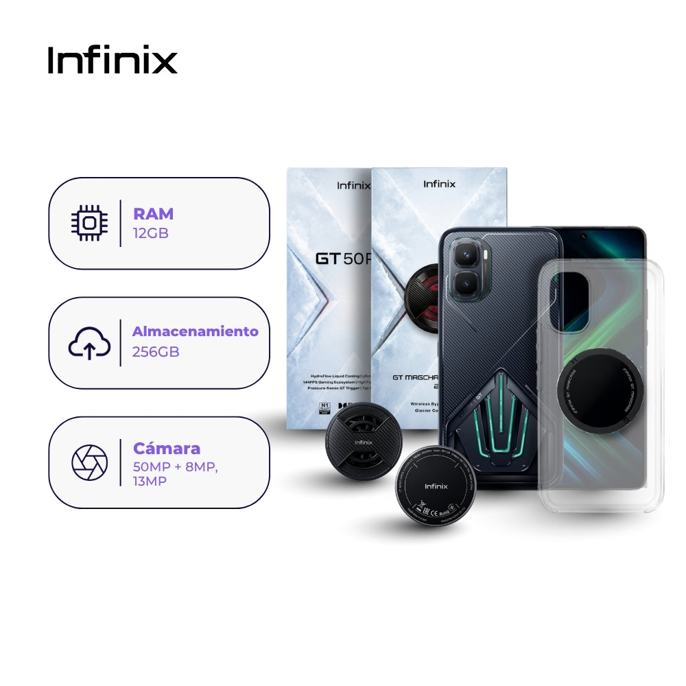 Infinix GT 50 Pro 256GB 12GB Kit Gamer Pack Negro